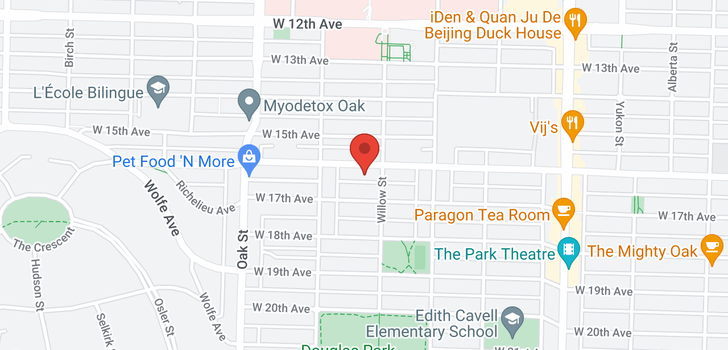 map of 206 838 W 16TH AVENUE